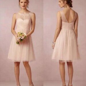 BHLDN x Jenny Yoo Chloe Anthropologie Lace Tulle Party Dress Blush Pink 6 Small